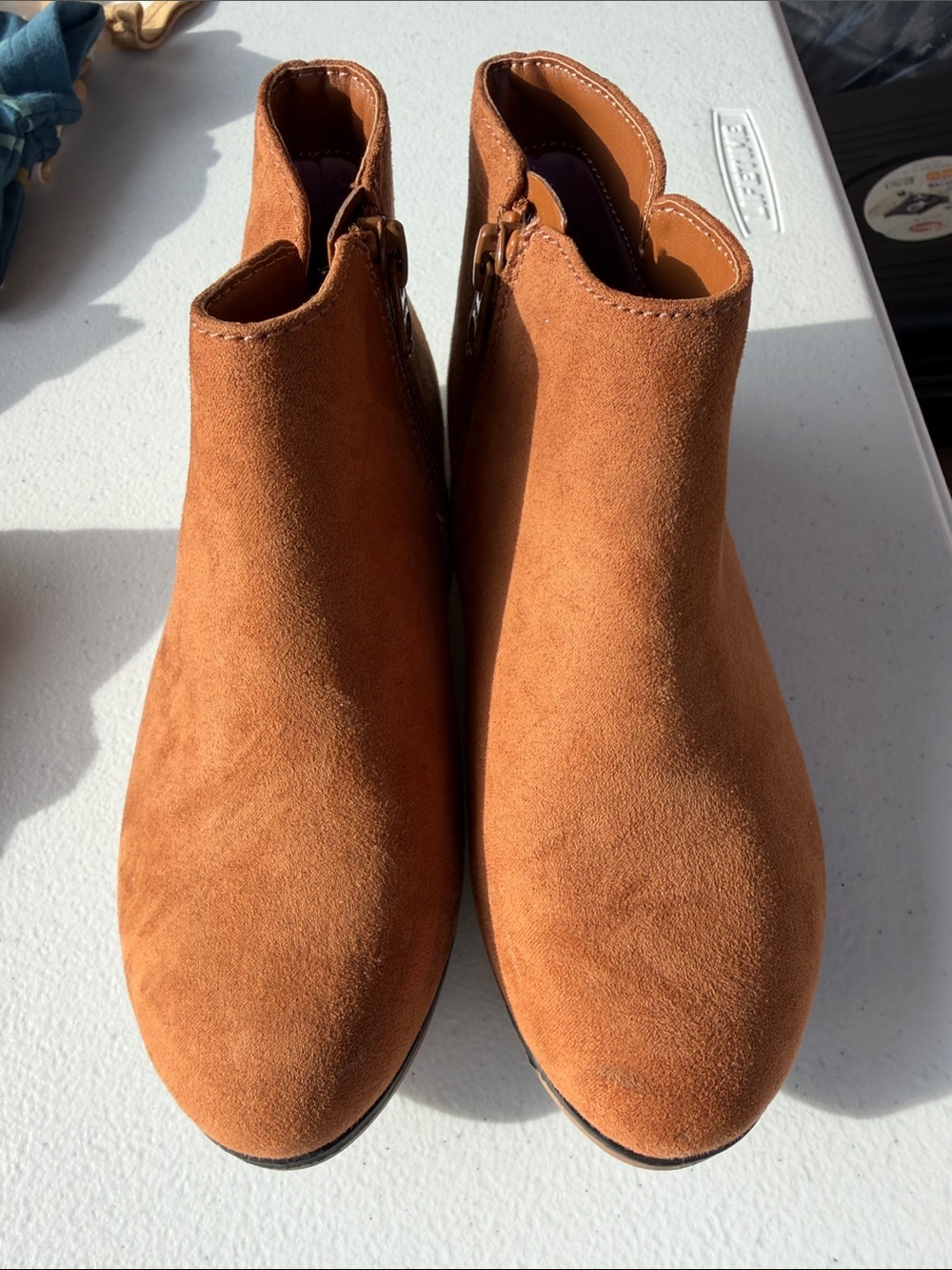 Cat & Jack Kids Cognac Suede Ankle Boots